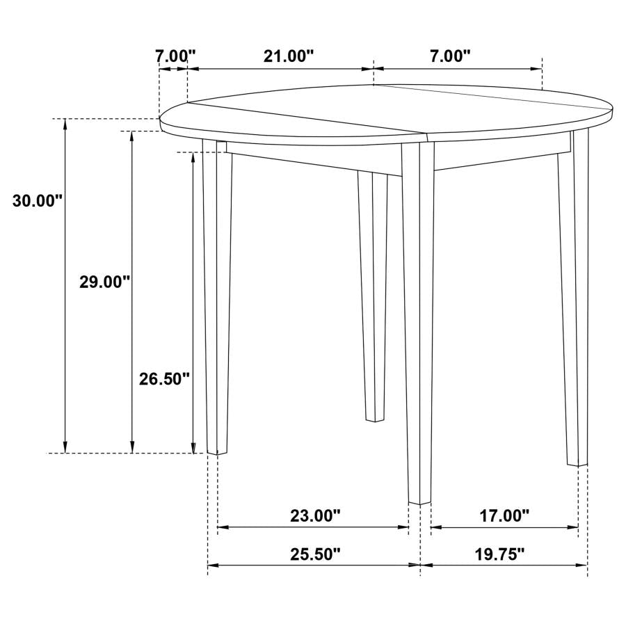 3-piece Round Drop Leaf Dining Table Set Cappuccino