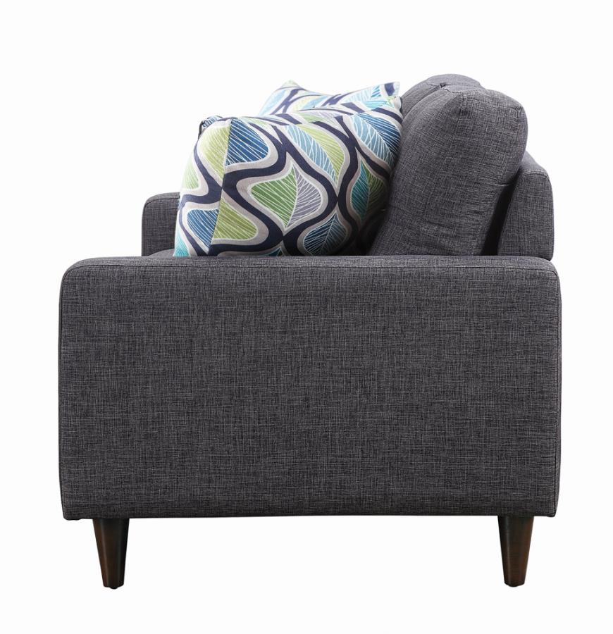 Gray Tufted-back Loveseat