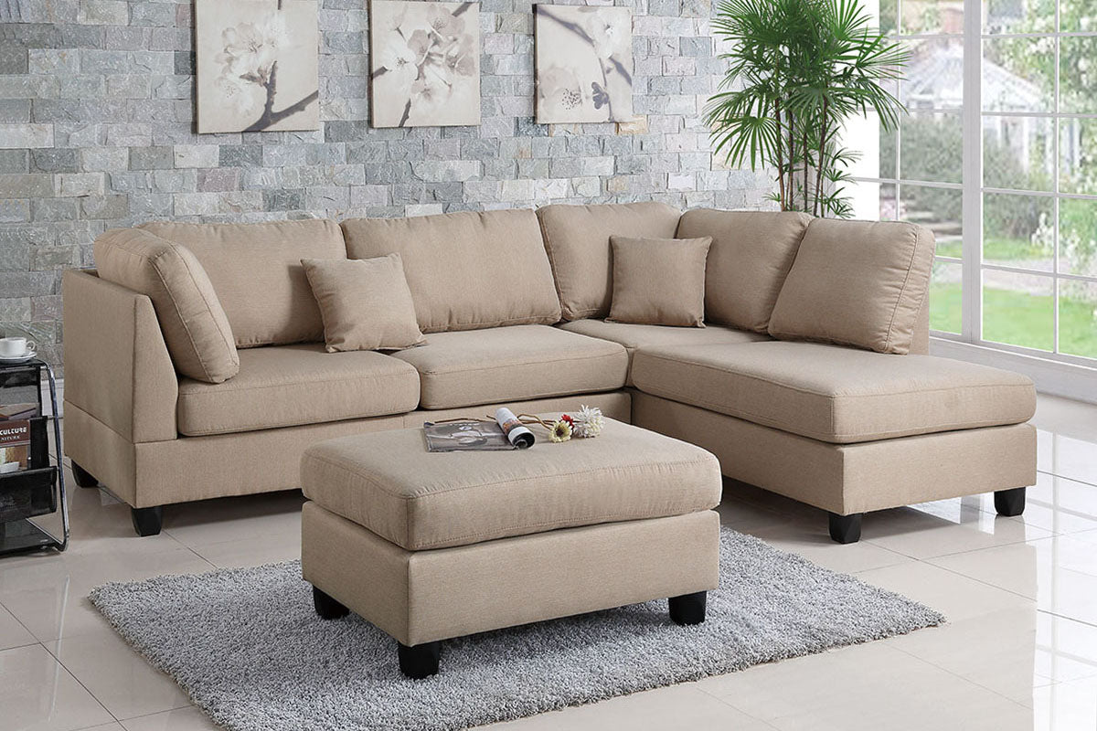 Sectional with Ottoman - Various Colors