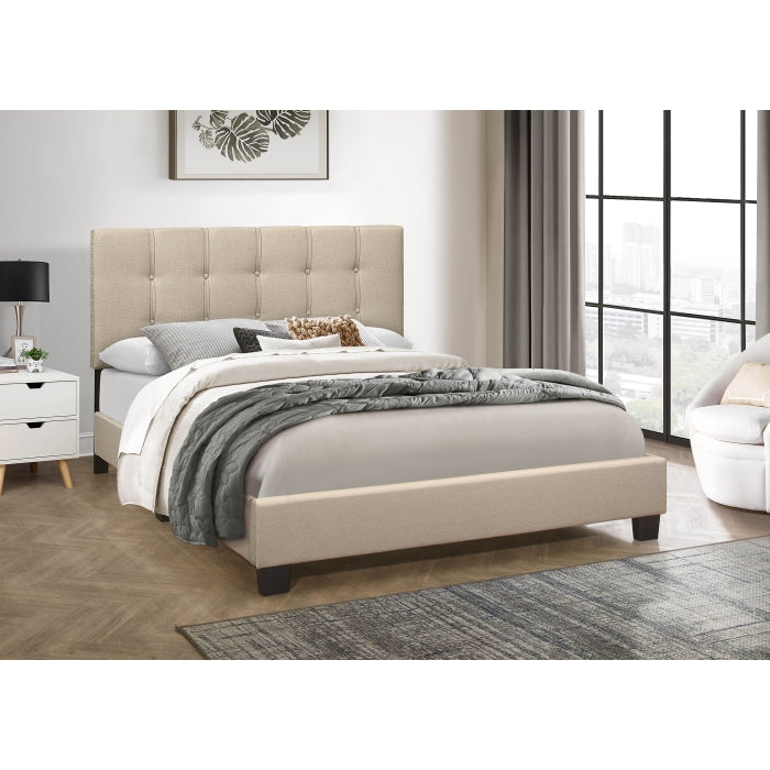 Tufted Gray Full Bedframe + Mattress