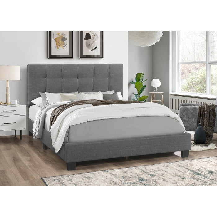 Tufted Gray Full Bedframe